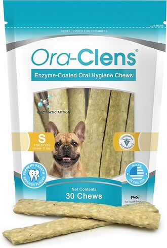 Oral Hygiene Chews for Large Dogs-Enzymatic Dental Treats for Daily Oral Care, Cleans Teeth and Freshens Breath, Reduces Plaque, Bacteria and Tartar Build Up Without Brushing-30 Chews in Kuwait