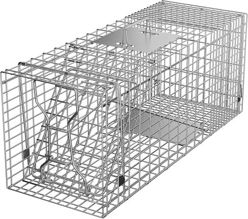 ZENY Live Animal Cage Trap 32" X 12.5" X 12" Steel Cage Catch Release Humane Rodent Cage for Rabbits, Stray Cat, Squirrel, Raccoon, Mole,Opossum, Skunk & Chipmunks (32" X 12.5" X 12") in Saudi Arabia