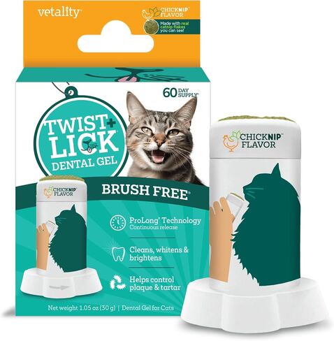 Twist + Lick Brush Free Dental Gel for Cats, 30 Day Supply, Fresh Breath in Kuwait