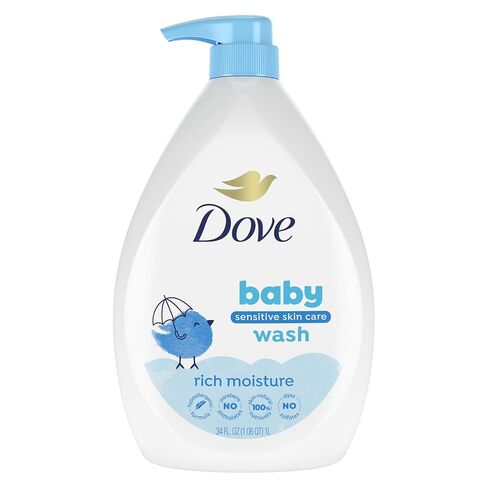 Baby Dove Sensitive Skin Care Baby Wash Rich Moisture For Baby Bath Time Tear-Free and Hypoallergenic 34 oz in Kuwait