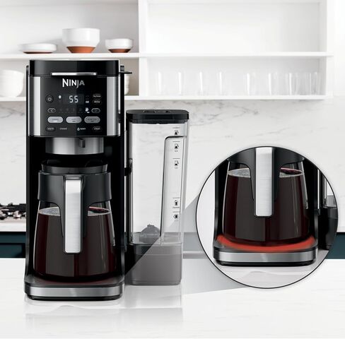 ماكينة صنع القهوة نينجا CFP201 DualBrew الساخنة والمثلجة بسعة 12 كوب، خدمة فردية للأرضيات ومتوافقة مع جراب K-Cup، 3 أنماط للمشروبات، 60 أونصة. خزان مياه وإبريق، أسود in Kuwait