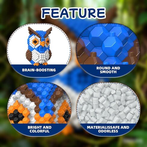 KADELE Owl Building Block Set, 548 Pieces, Adults Challenging STEM Block Decorations, Miniature 3D Educational Toys for Ages 16 and Above in Saudi Arabia