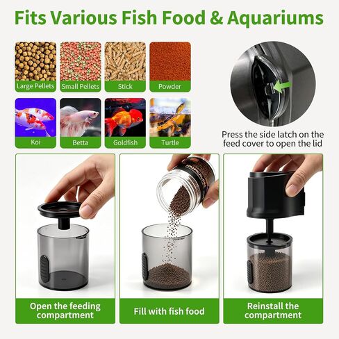 Automatic Fish Feeder for Aquarium One-Touch Easy Setup with 8/12/24 Timers in Kuwait