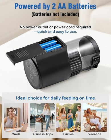 FEDOUR Automatic Fish Feeder for Aquarium, 110ml Auto Food Dispenser with Timer, Daily Weekend Vacation Fish Feeder Powered By Batteries, for Pellets, Flakes and Sticks in Saudi Arabia