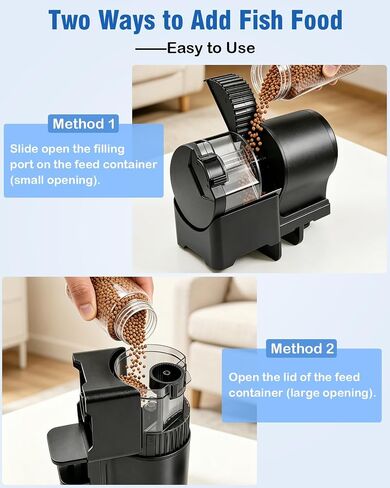 FEDOUR Automatic Fish Feeder for Aquarium, 110ml Auto Food Dispenser with Timer, Daily Weekend Vacation Fish Feeder Powered By Batteries, for Pellets, Flakes and Sticks in Saudi Arabia