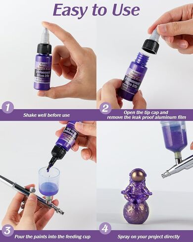Roizefar Airbrush Paint, 44 Colors with 6 Thinner for Models & Crafts in Kuwait