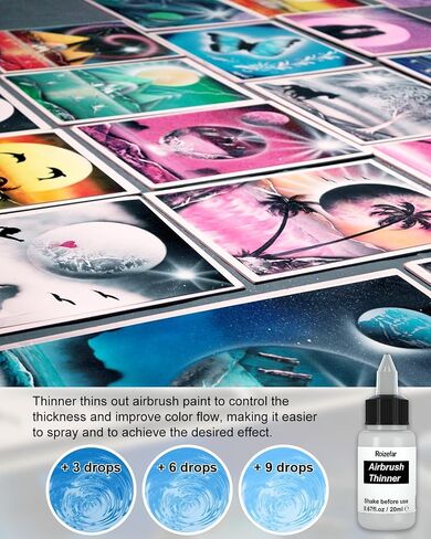 Roizefar Airbrush Paint, 44 Colors with 6 Thinner for Models & Crafts in Kuwait