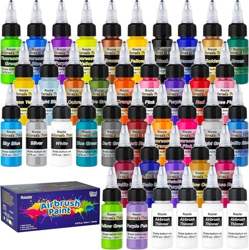 Roizefar Airbrush Paint, 44 Colors with 6 Thinner for Models & Crafts in Kuwait