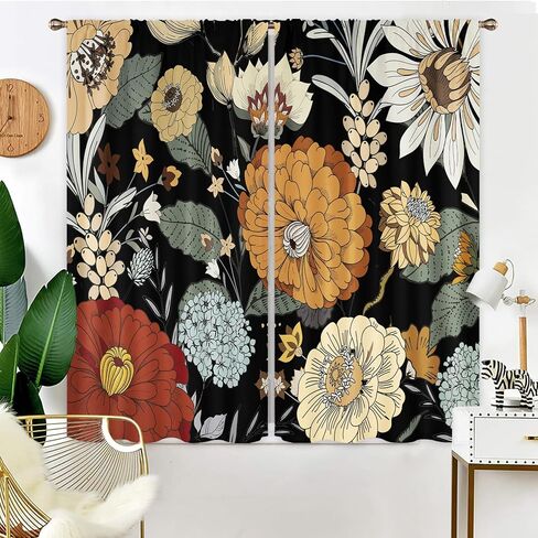 miyotaa الاطفال الحيوان الستائر 2 لوحات 42w x 63h قضيب جيب الحضانة سفاري الطفل الغابات غابة الغابة الأولاد الأسد الفيل البوليستر نافذة الستائر العلاج لغرفة النوم غرفة المعيشة in Kuwait