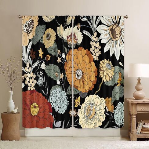 miyotaa الاطفال الحيوان الستائر 2 لوحات 42w x 63h قضيب جيب الحضانة سفاري الطفل الغابات غابة الغابة الأولاد الأسد الفيل البوليستر نافذة الستائر العلاج لغرفة النوم غرفة المعيشة in Kuwait