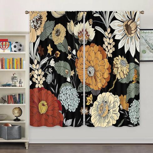 miyotaa الاطفال الحيوان الستائر 2 لوحات 42w x 63h قضيب جيب الحضانة سفاري الطفل الغابات غابة الغابة الأولاد الأسد الفيل البوليستر نافذة الستائر العلاج لغرفة النوم غرفة المعيشة in Kuwait