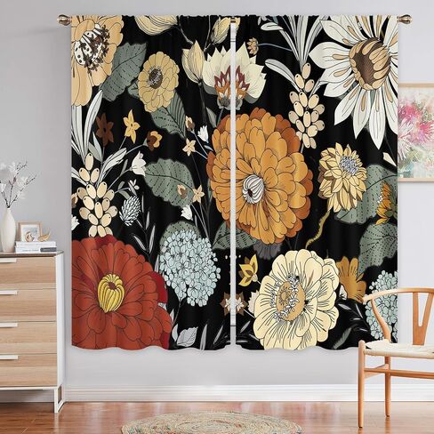 miyotaa الاطفال الحيوان الستائر 2 لوحات 42w x 63h قضيب جيب الحضانة سفاري الطفل الغابات غابة الغابة الأولاد الأسد الفيل البوليستر نافذة الستائر العلاج لغرفة النوم غرفة المعيشة in Kuwait