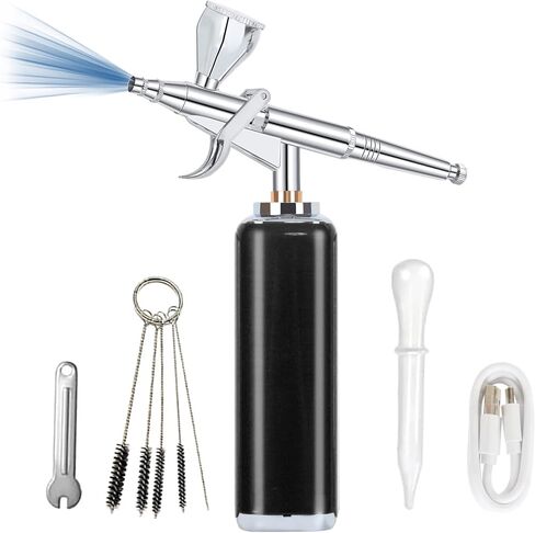 High Air Flow Airbrush Kit,Portable Airbrush Compressor, Rechargeable Cordless Airbrush, Mini Air Brush, Handheld Airbrush Gun for Barber, Model Painting, Nail Art, Makeup, Tattoo in Saudi Arabia