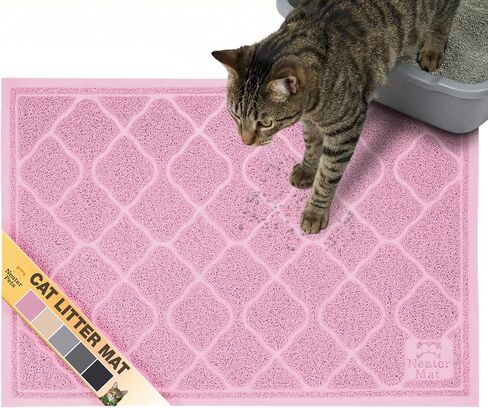 Neater Pets Neater Mat Cat Litter Mat, Thick & Durable Cat Mat for Litter Box, Trapper Pad Catches Mess to Protect Indoor Floors, Soft on Kitty Paws, Anti-Skid Grip Backing, Easy to Clean, Grey in Saudi Arabia