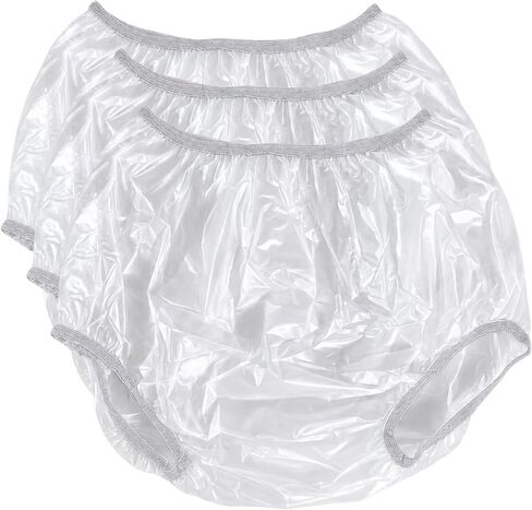 Adult Vinyl Waterproof Pull-On-Cover Incontinence Pants (This is NOT a Diaper) [3 Pack] Extra Waterproof Protection to GO ON TOP of/Together with Diapers & Briefs as Added Leak Resistance (Medium) in Kuwait