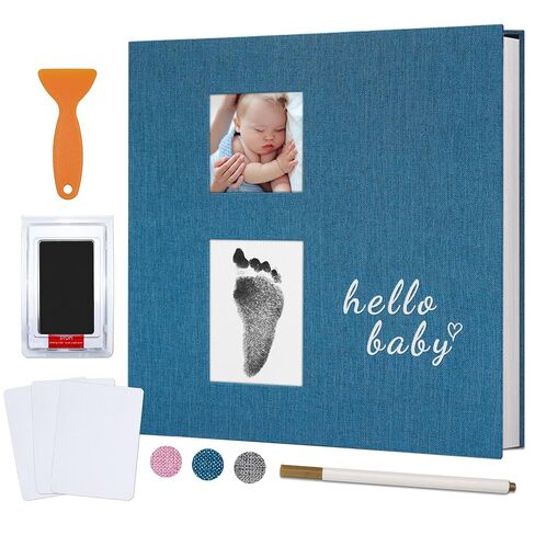 Vienrose Baby Photo Album Self Adhesive Memory Book 4x6 Magnetic Scrapbook Kit with Clean-Touch Ink Pad Handprint Footprint and A Metallic Pen for Boy/Girl 2 Windows 40 Pages in Kuwait