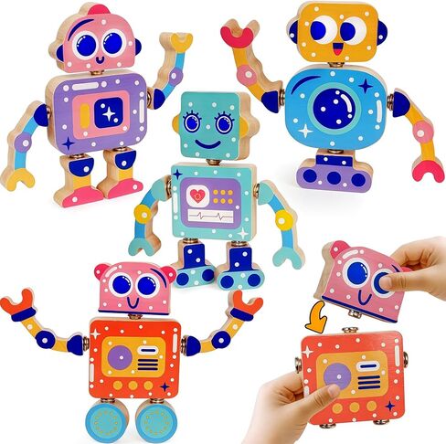 Dinosaur Toys for Kids 3-5,Wooden Magnetic Dino Take Apart Building Blocks Toys for Fine Motor Skills & Creative Play,Easter Basket Stuffers Gifts for Boys Girls in Kuwait