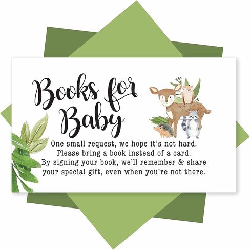 25 Books For Baby Shower Request Cards - Deer Baby Shower Invitation Inserts, Book Request Baby Shower Guest Book Alternative, Bring A Book Instead Of A Card, Baby Shower Book Request For Boys in Kuwait