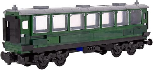 Train Building Block Carriage Kit, Green Passenger Coach Model, Plastic Railway Car with Architecture Theme, Compatible Building Set for Kids 6+ in Kuwait