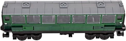 Train Building Block Carriage Kit, Green Passenger Coach Model, Plastic Railway Car with Architecture Theme, Compatible Building Set for Kids 6+ in Kuwait