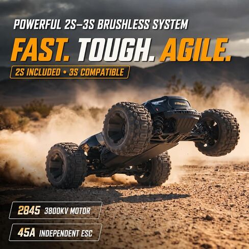 UDIRC 1/14 Brushless RC Cars, Fast RC Max 40mph, 3 Batteries, 4WD Off Road in Kuwait
