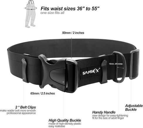 SAMSFX 2" Adjustable Fishing Wader Belt Duty Wading Belts Fits to 55" Waist Straps in Saudi Arabia