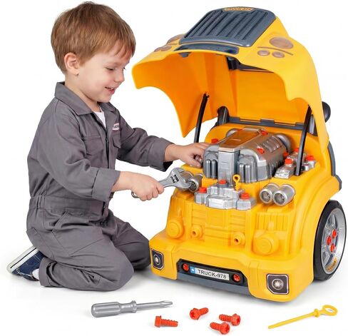 Interactive Truck Engine Toy with Removable Parts - Lights, Sounds，Ages3-5 in Saudi Arabia