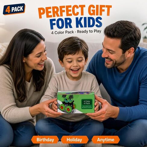 سيارة شاحنات البناء للأولاد، 4 عبوات من السيارات التي تعمل بالاحتكاك، 4 عجلات تدفع بشكل متين للدفع والذهاب ألعاب شاحنة البناء لعمر 3 4 5 6 7 8 سنوات للأولاد والبنات هدايا لحفلات العطلات in Saudi Arabia