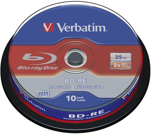 VERBATIM BD-RE طبقة واحدة Blu-ray Rohlinge 25 GB I Blu-ray-Disc mit 2-facher Schreibgeschwindigkeit I mit Kratzschutz I 5er-Pack Jewel Case I Blu-ray-Disks für Video - und Audiodateien in Kuwait