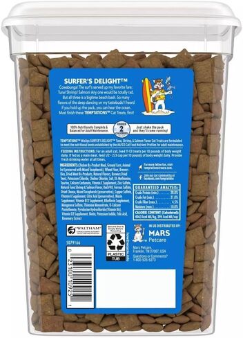 Whiskas Temptations Mixups Surfers' Delight Cat Treats, 16-oz Tub (Pack of 2) in Kuwait
