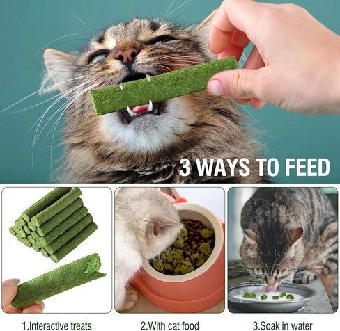 120g/4.23oz Cat Grass Teething Stick Hairballs,Chew Sticks for Cats,Catnip Toys Sticks Indoor Kitten Chew Stick in Kuwait