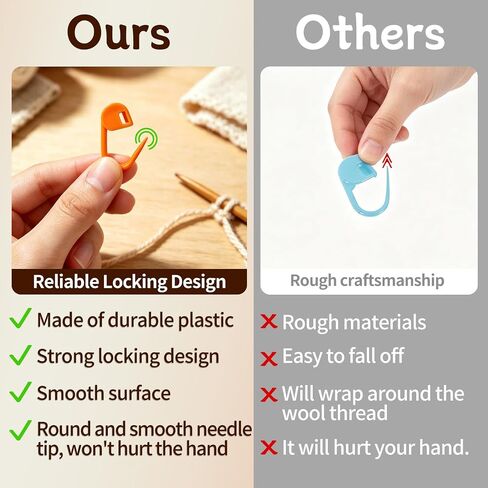 IOGOG 200 PCS Stitch Markers for Crocheting, 10 Colors Crochet Stitch Markers with Storage Case & 6 Plastic Tapestry Needles, Locking Stitch Markers for Knitting, Crochet & DIY Crafts in Kuwait