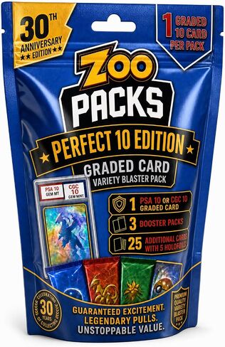 Pokemon Graded Card Variety Power Pack - 30th Anniversary Edition - 1 PSA 10 OR CGC 10 Graded Card + 2 Booster Packs + 25 Additional Cards with 5 Holofoils - Amazon Exclusive in Kuwait