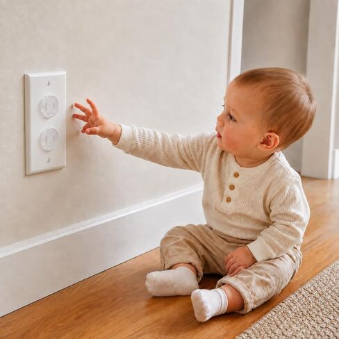 PandaEar 52 Pack Outlet Plug Covers, Clear Child Safety Protectors | Electrical Outlet Safety Caps, BPA Free Plastic, Adult Easy Release Design, Tool-Free Removal, Hidden Concave Edge in Saudi Arabia