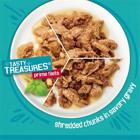 Friskies Purina Tasty Treasures Cat Food, Prime Filets Variety, (12) 5.5 oz in Saudi Arabia