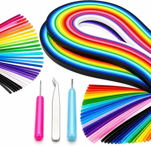 Enenes Paper Quilling Strips Kit 1300 PCS, 3 Tools, 26 Colors, 4 Widths in Saudi Arabia