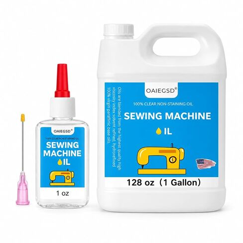 Sewing Machine Oil Bundle, 1 oz Precision Oiler + 128 oz Bulk Refill, Clear Odorless Non-Staining Low-Viscosity Machine Oil for Sewing Machines, Sergers, Embroidery, Quilting & Industrial Use in Kuwait