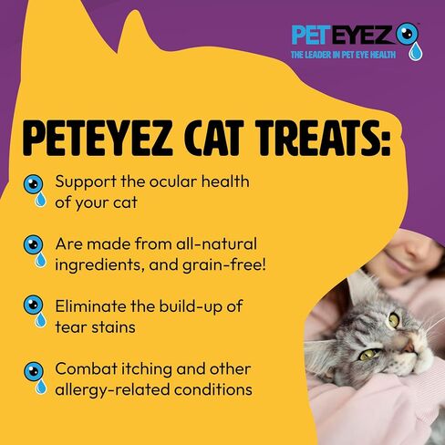 PetEyez Freeze Dried Cat Treats Tear Stain Remover, All-Natural Freeze Dried Beef Liver Treats with Vitamin & Minerals That Help Fights Against Tear Stains in Eye, 1 Oz, 35 Count (1 Pack) in Kuwait