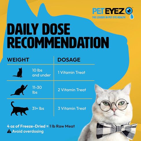 PetEyez Freeze Dried Cat Treats Tear Stain Remover, All-Natural Freeze Dried Beef Liver Treats with Vitamin & Minerals That Help Fights Against Tear Stains in Eye, 1 Oz, 35 Count (1 Pack) in Kuwait