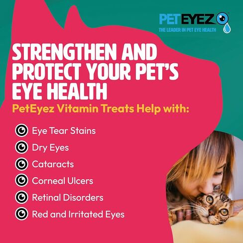 PetEyez Freeze Dried Cat Treats Tear Stain Remover, All-Natural Freeze Dried Beef Liver Treats with Vitamin & Minerals That Help Fights Against Tear Stains in Eye, 1 Oz, 35 Count (1 Pack) in Kuwait
