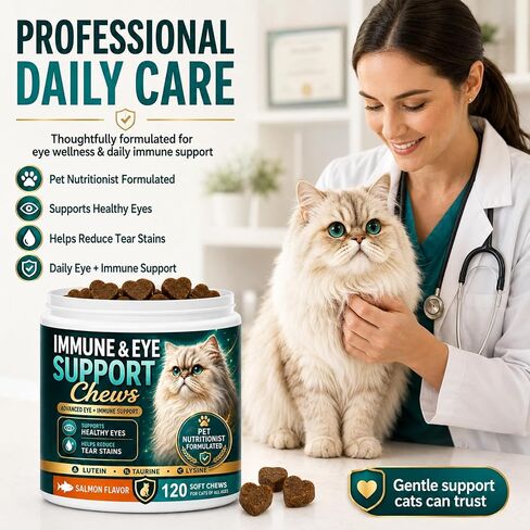 Immune & Eye Care Chews for Cats, 120 Chews with Lutein, Salmon Flavor in Saudi Arabia