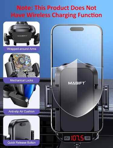 Magift Bluetooth FM Transmitter for Car - 3 in 1 Bluetooth Car Adapter with Phone Holder Supports QC3.0 Charging,Stronger Microphone & Enhanced FM Transmission are Built in Car Bluetooth Adapter in Kuwait