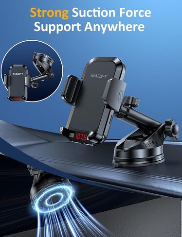 Magift Bluetooth FM Transmitter for Car - 3 in 1 Bluetooth Car Adapter with Phone Holder Supports QC3.0 Charging,Stronger Microphone & Enhanced FM Transmission are Built in Car Bluetooth Adapter in Kuwait
