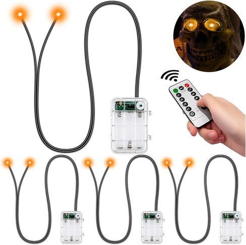 Remote Halloween Glowing Eyes, Waterproof Skeleton LED Eyes in Saudi Arabia