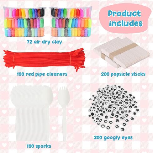 100 Pcs Fork Creativity Set-Arts & Crafts Supplies with Plastic Forks & Clay, Creative DIY Craft Kit to Enhance Hands-On Ability, Make Your Own Forky & Unique Crafts,Large Quantity Value Pack in Saudi Arabia