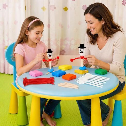 100 Pcs Fork Creativity Set-Arts & Crafts Supplies with Plastic Forks & Clay, Creative DIY Craft Kit to Enhance Hands-On Ability, Make Your Own Forky & Unique Crafts,Large Quantity Value Pack in Saudi Arabia