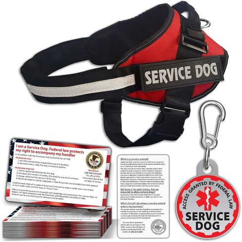 Service Dog Vest, ID Tag 50 ADA Information Cards - Harness with Patchs - S in Kuwait