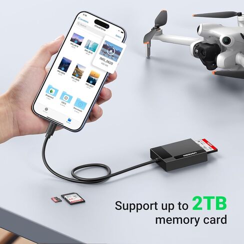 يوجرين قارئ بطاقة SD USB C 4 في 1 محول بطاقة ذاكرة SD خارجي Micro SD MS CF قارئ بطاقة فلاش مدمج لكاميرا ماك والكمبيوتر واللابتوب in Kuwait