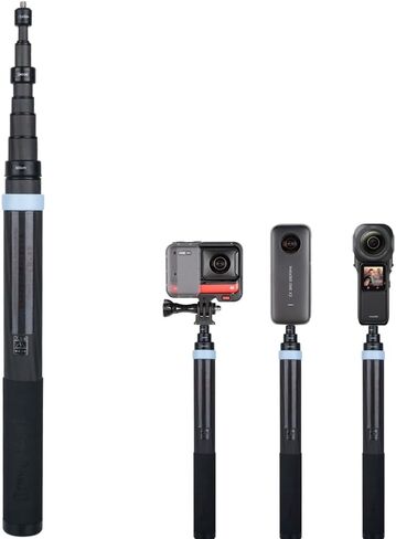 3m Carbon Fiber Extendable Floating Pole Selfie Stick Invisible Carbon Fiber Selfie Stick for Insta360 ONE X3 X2 ONE RS ONE R ONE X Accessories for GoPro Panoramic Camera Insta 360(Blue) in Kuwait