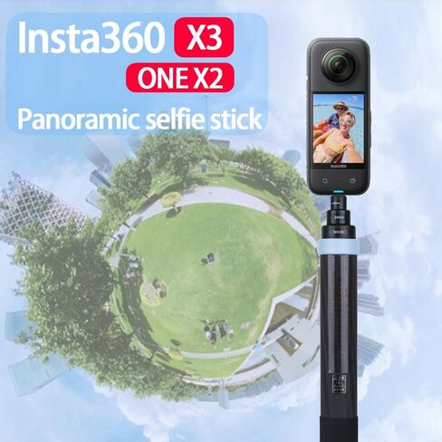 3m Carbon Fiber Extendable Floating Pole Selfie Stick Invisible Carbon Fiber Selfie Stick for Insta360 ONE X3 X2 ONE RS ONE R ONE X Accessories for GoPro Panoramic Camera Insta 360(Blue) in Kuwait